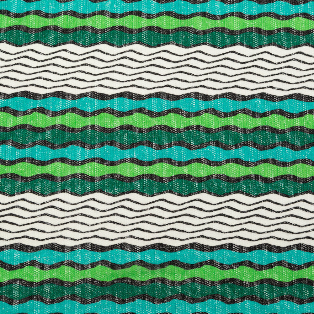 Turquoise, Jade and Lime Wavy Striped Sweater Knit - Joann Fabrics