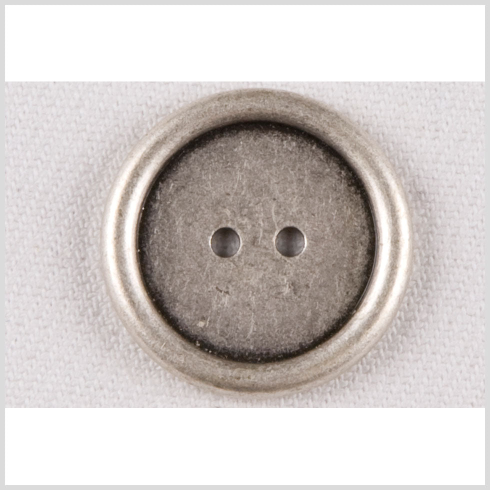 Silver 2-Hole Metal Coat Button with Rounded Rim - 36L/23mm - Joann Fabrics