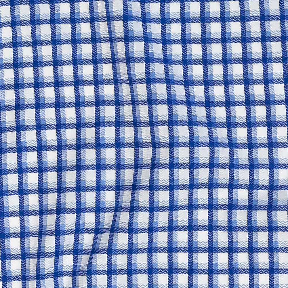 Premium Baja Blue and Hydrangea Shadow Check and Chevron Cotton Dobby Shirting - Joann Fabrics