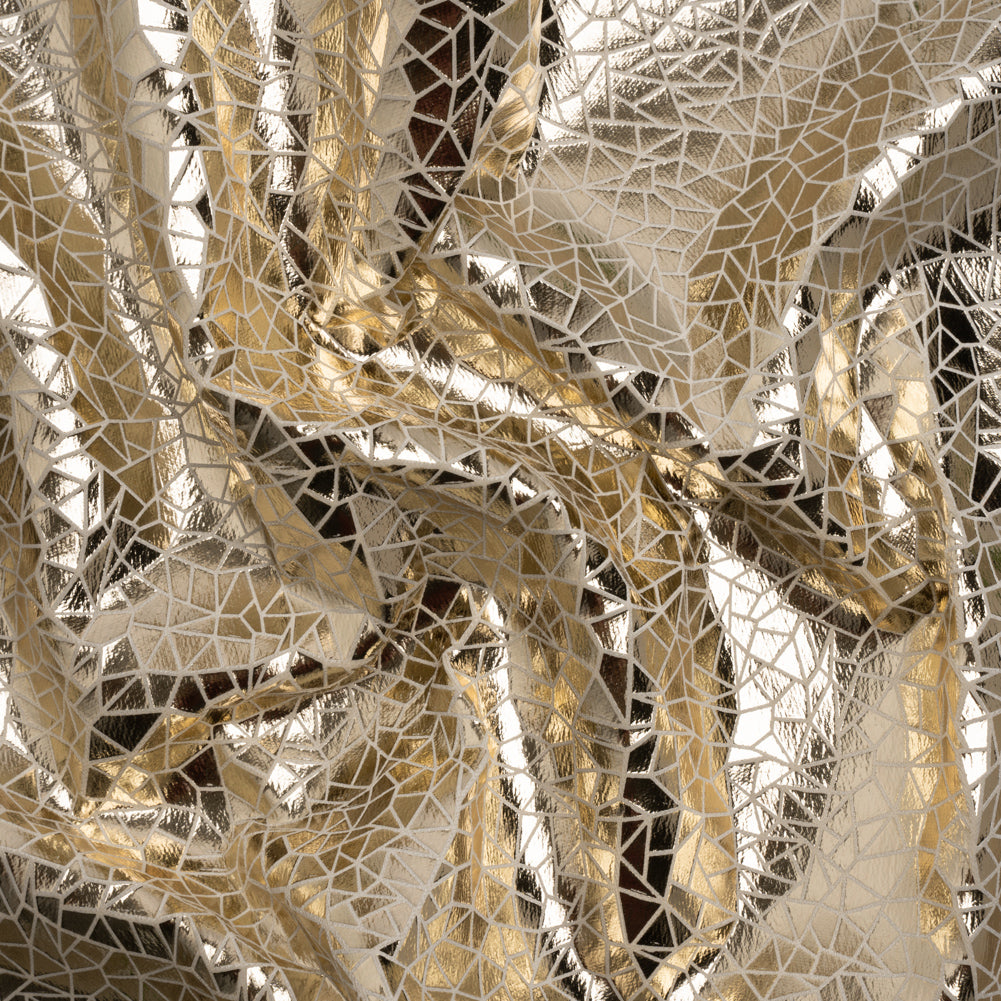 Starlight Geometric Crackle Metallic Foiled Chenille - Joann Fabrics