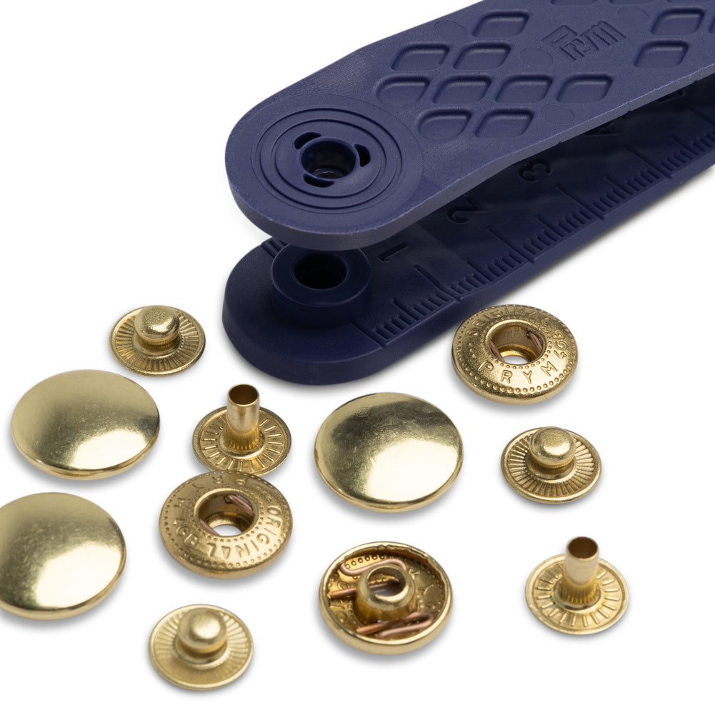Prym Anorak Press Fasteners with Tools - Gold 15mm - 10pc - Joann Fabrics