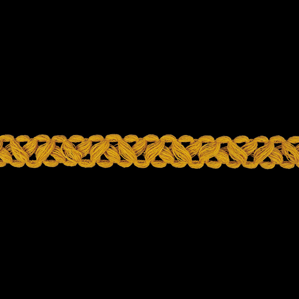 Golden Yellow Criss-Cross Braided Trim - 0.75