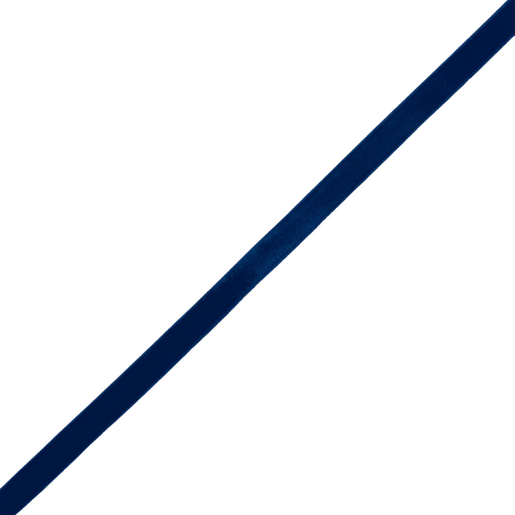 Navy Single Faced Velvet Ribbon - 0.375