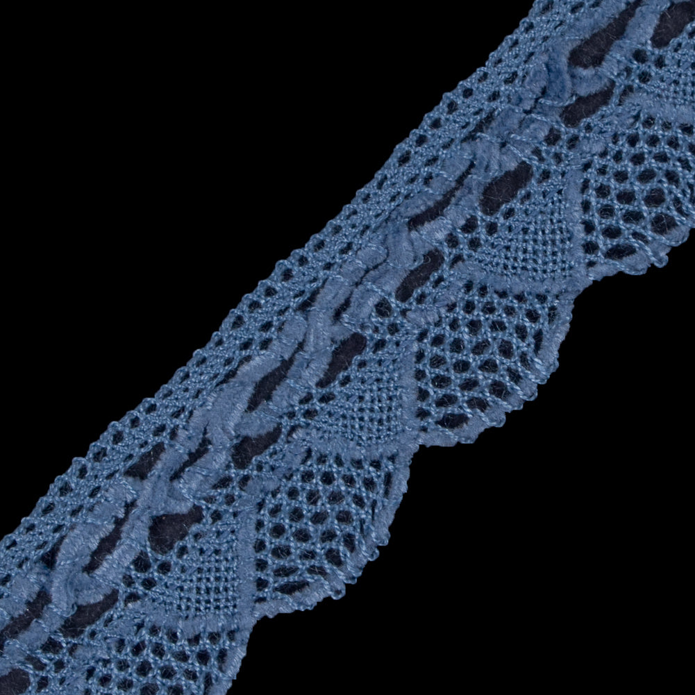 Blue Crochet Chenille Trim - 1.5