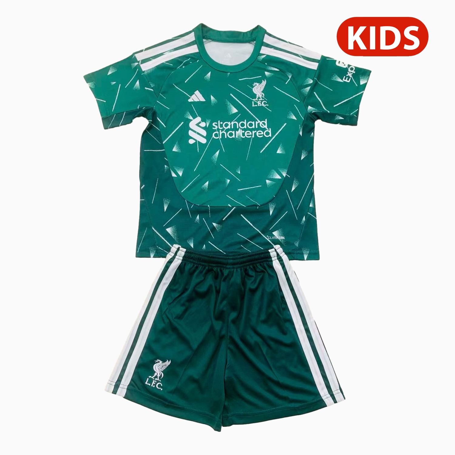 Liver.pool 26-27 Green Goalkeeper Kids Kit - UnitedFutballJersey