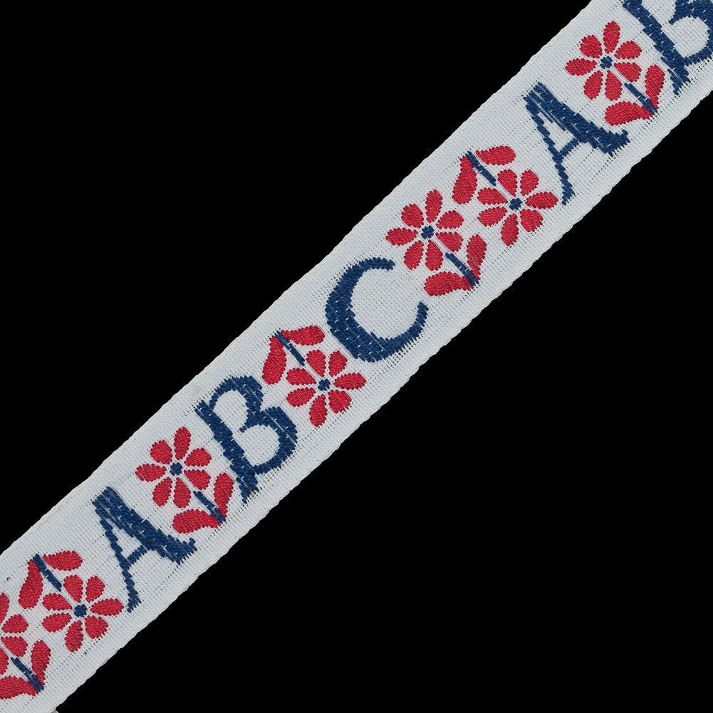 Red, White and Blue ABC Jacquard Ribbon - 1