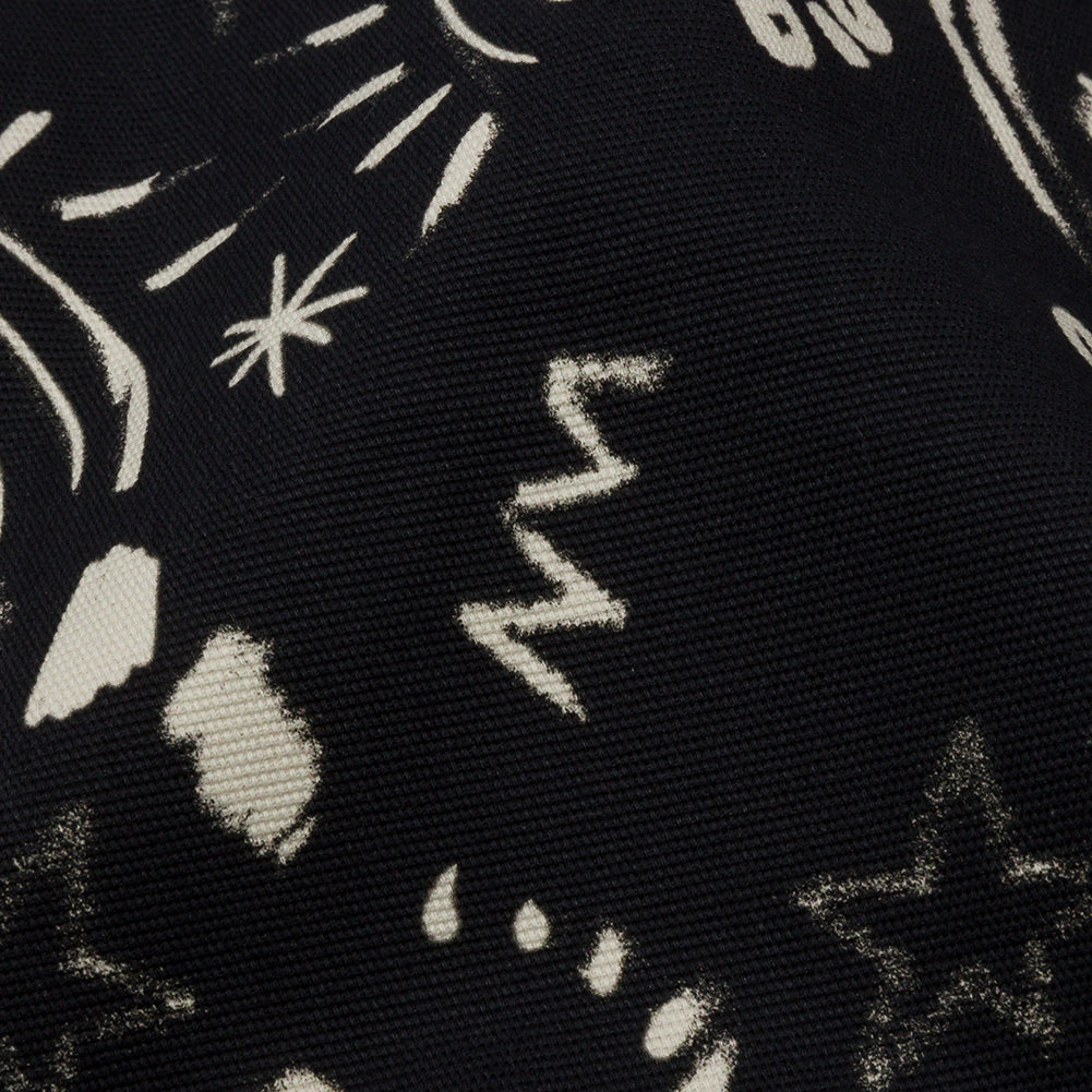 Stretch Cotton Canvas Print - Black and White Abstract Doodles - Mood Exclusive Universal Simplicity - Joann Fabrics