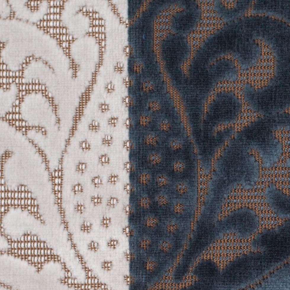 Blue/Brown Stiped Damask Cut-Out Velvet - Joann Fabrics