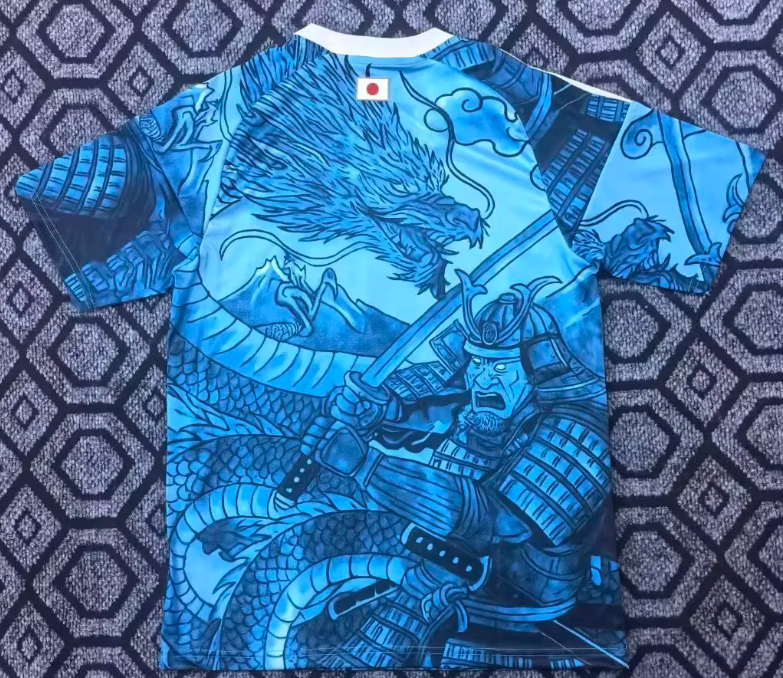 2025/2026 Japan Y-3 Samurai Dragon Blue Football Jersey 1:1 Thai Quality