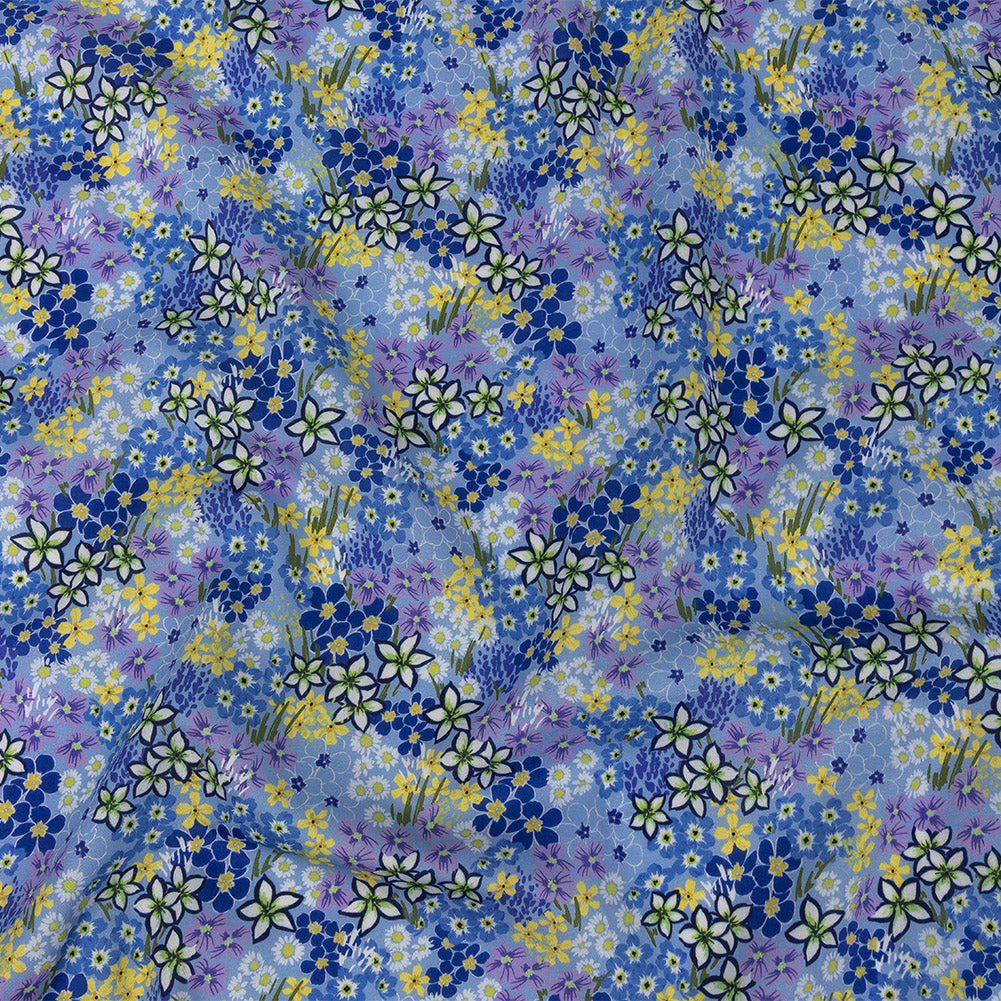 Mood Exclusive Sky Blue Forget Me Not Flourishes Cotton Voile - Joann Fabrics