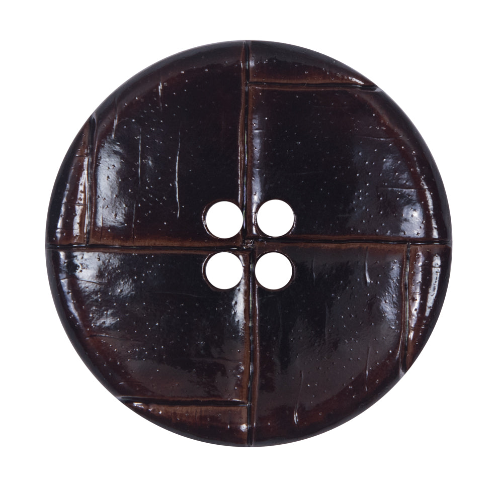 Italian Brown Faux Leather Button - 54L/34mm - Joann Fabrics