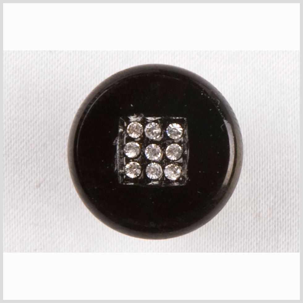 Black/Crystal Crystal Button - 22L/14mm - Joann Fabrics