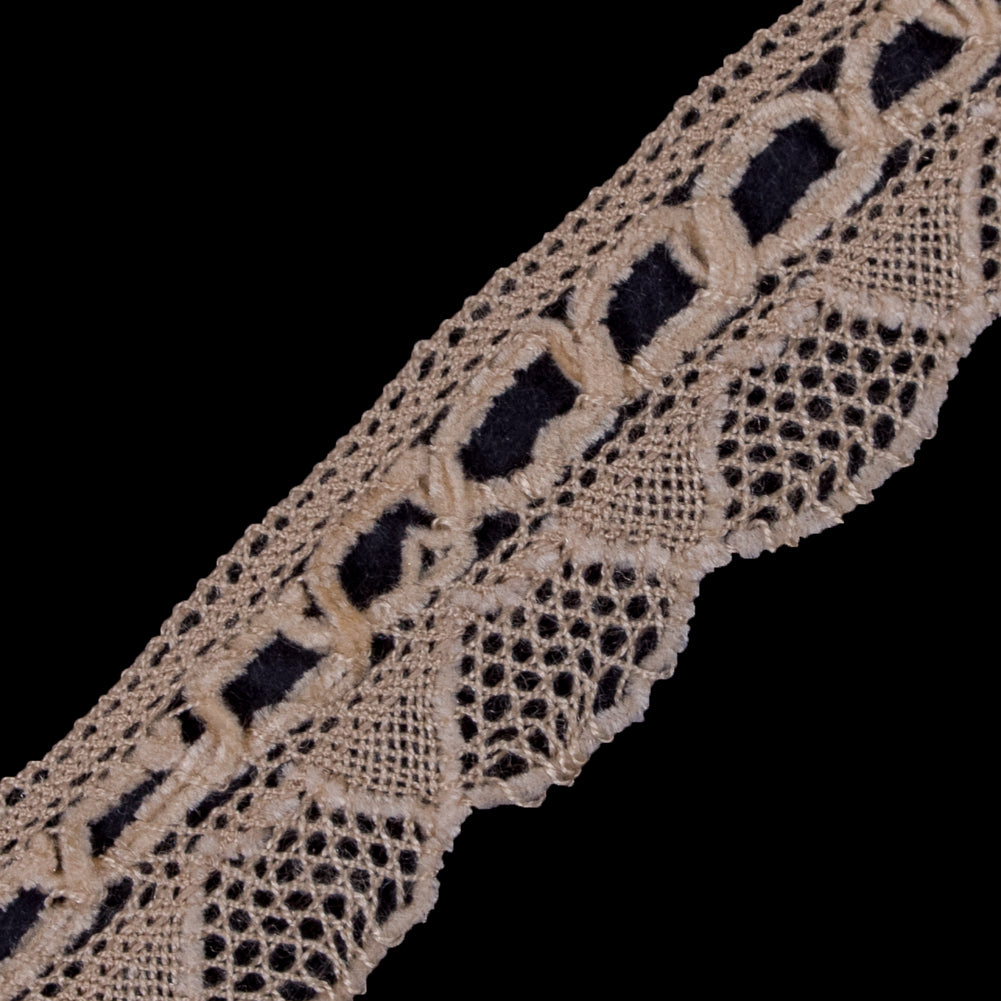 Beige Crochet Chenille Trim - 1.5