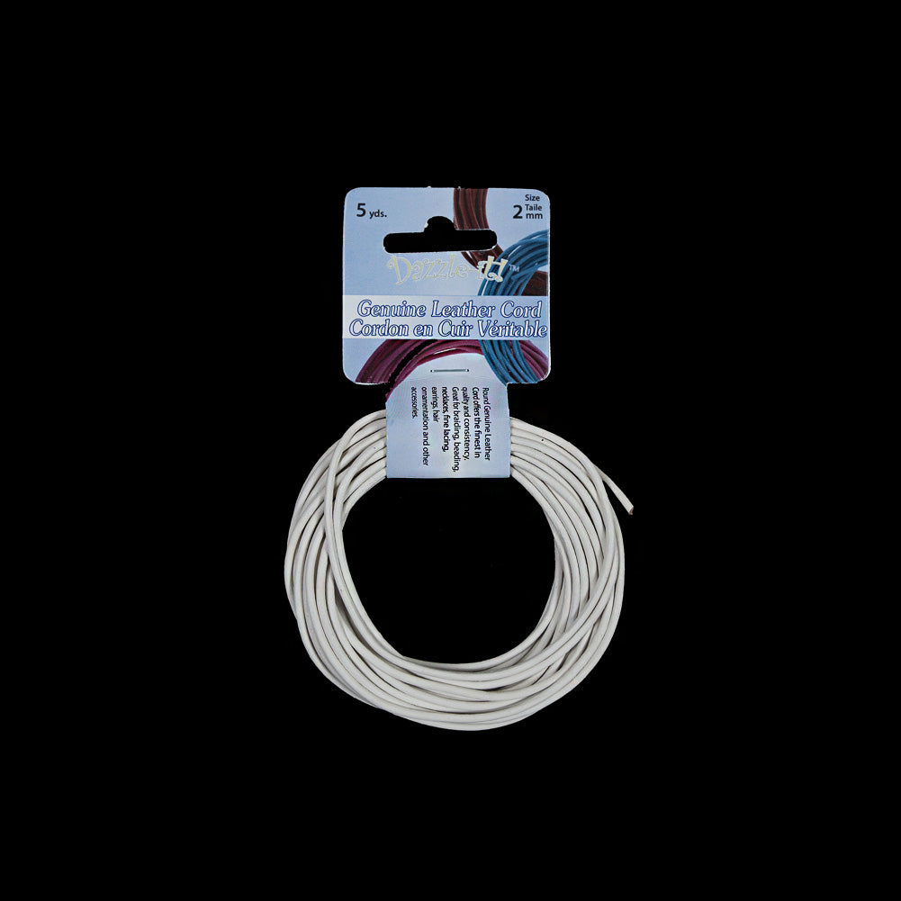 Dazzle-It White Genuine Leather Cord - 2mm - Joann Fabrics