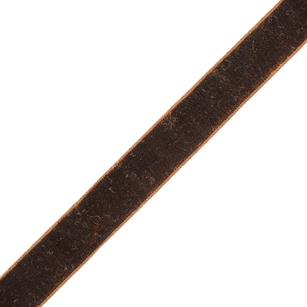 Brown Stretch Velvet Ribbon - 0.625