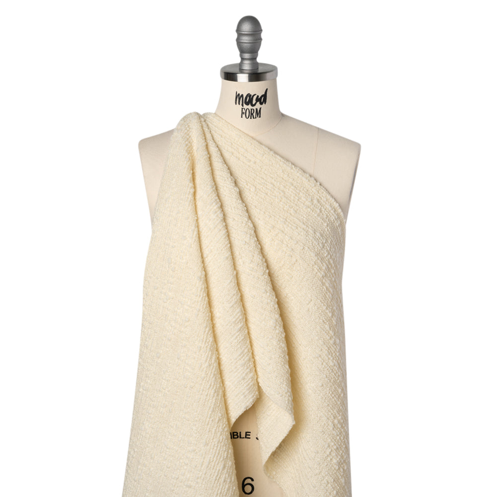 Slubby Wool Boucle - Cream - Famous Australian Designer Deadstock - Joann Fabrics