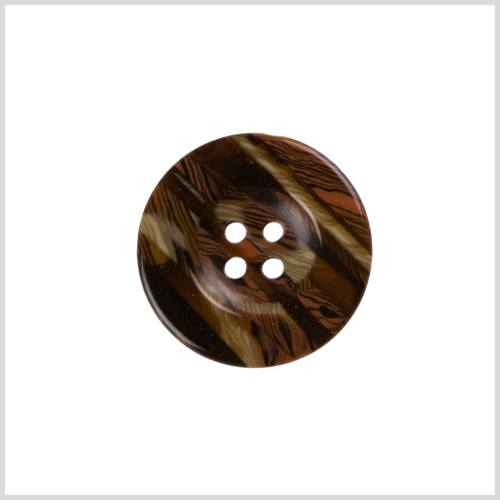 Brown, Beige and Orange Striped Plastic Button - 36L/23mm - Joann Fabrics
