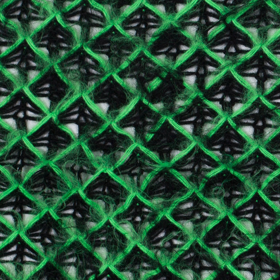 Lacey Diamonds Acrylic Knit - Black and Bright Green - Joann Fabrics