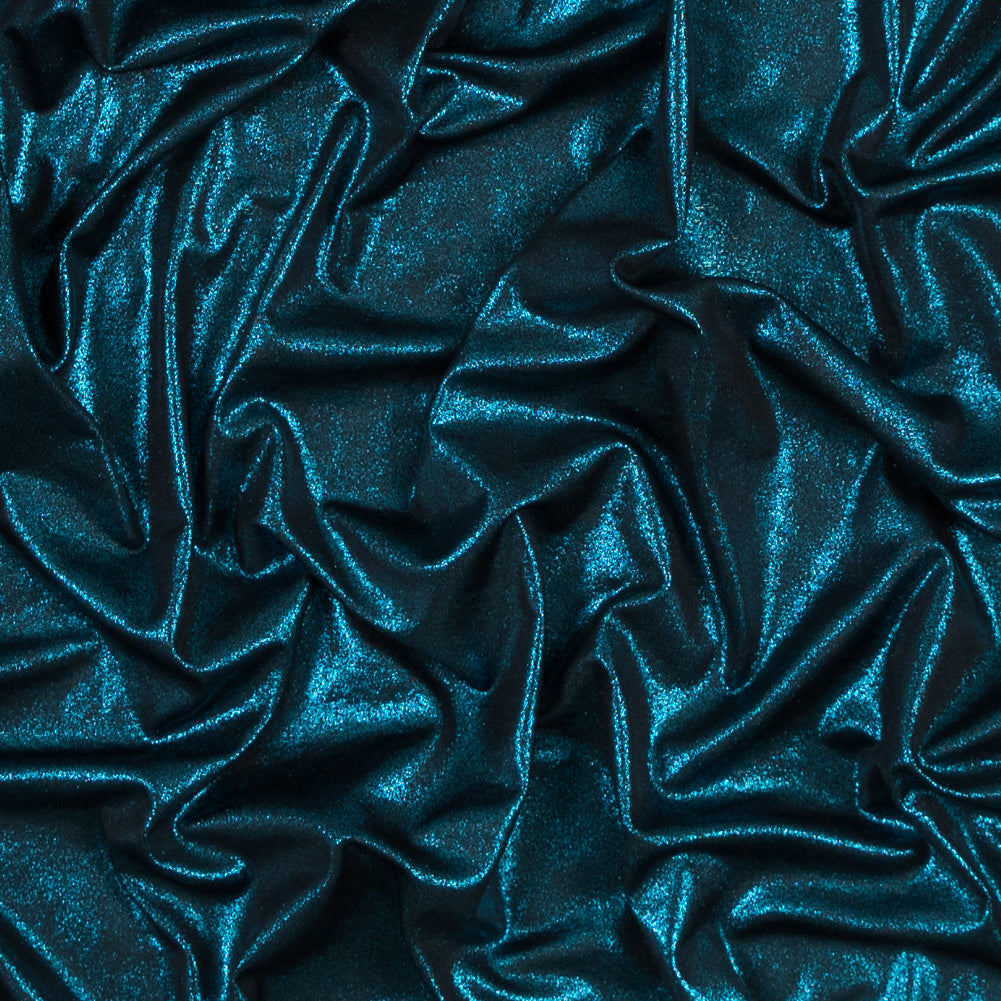 Metallic Teal All-Over Foil Knit - Joann Fabrics