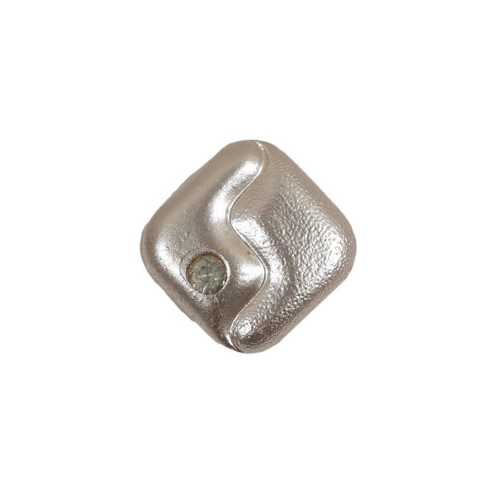Vintage Pearl Finished Shank Back Square Glass Button with Rhinestone - 30L/19mm - Joann Fabrics
