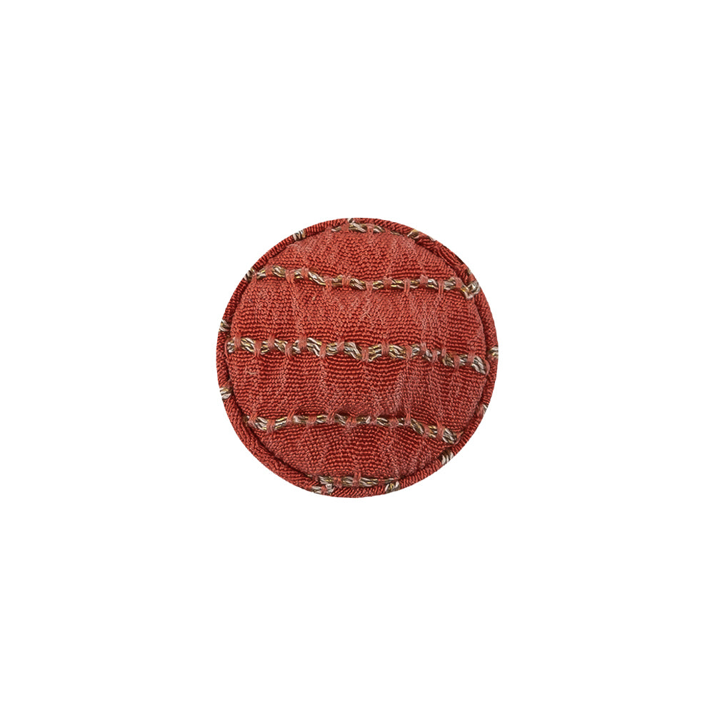 Orange and Fort Knox Lurex Striated Satin Fabric Covered Silk and Metal Sew On Button - 24L/15mm - Joann Fabrics