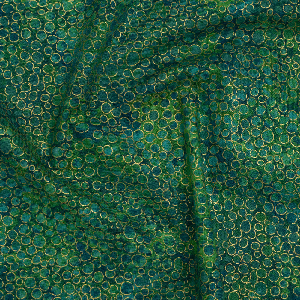 Metallic Printed Quilting Cotton by Northcott - Peacock River Rocks - Shimmer Collection - Joann Fabrics