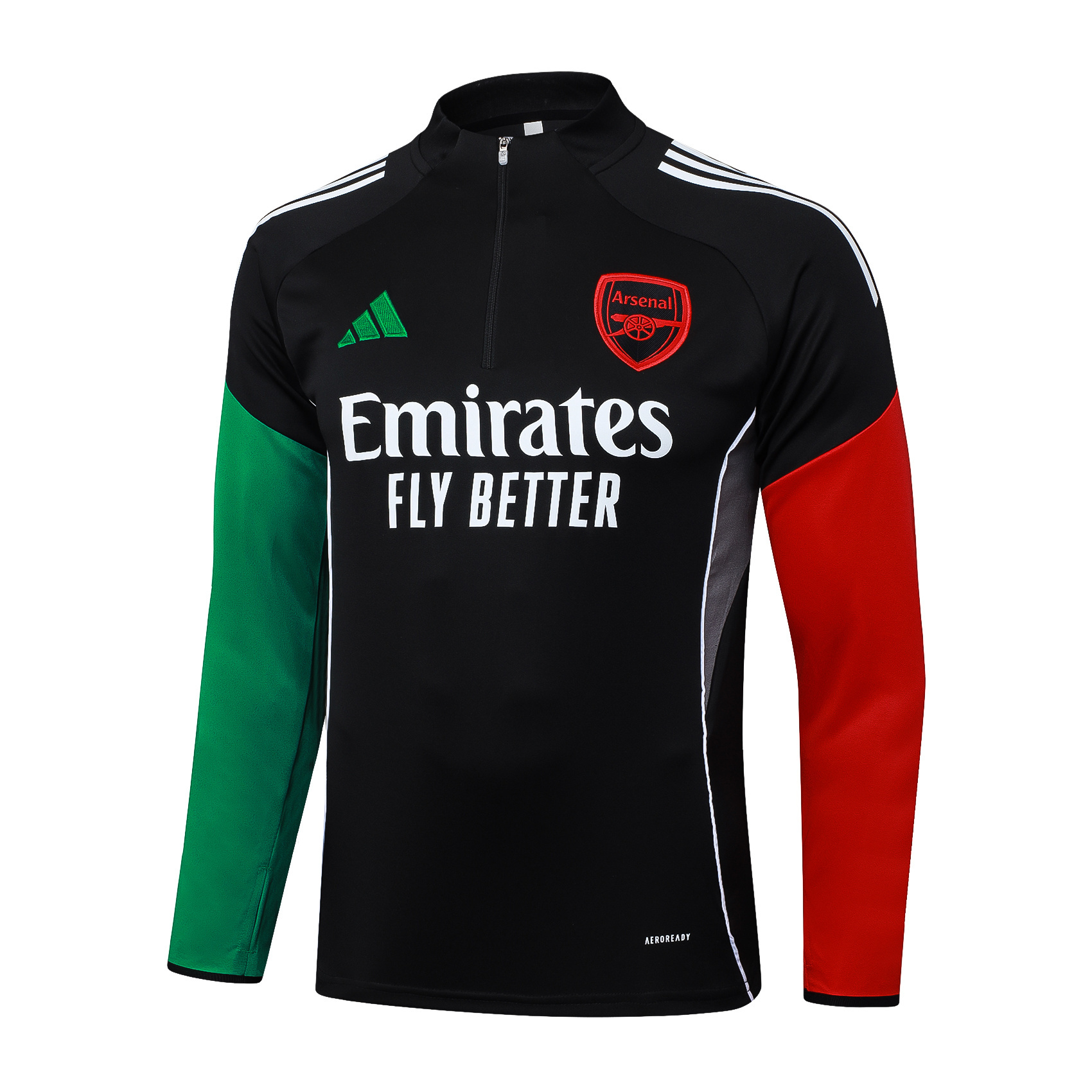 2025/2026 Arsenal Half-Pull Training Suit Black Football Shirt 1:1 Thai Quality Set 01