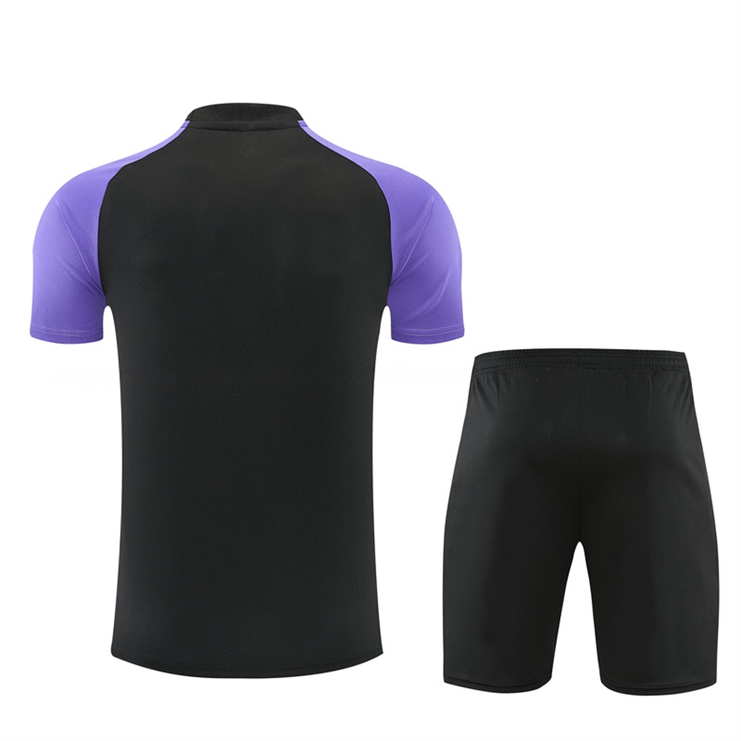 Barcelona 26-27 With Purple Kids Short-Sleeve Training Set - Black Top & Black Shorts - UnitedFutballJersey