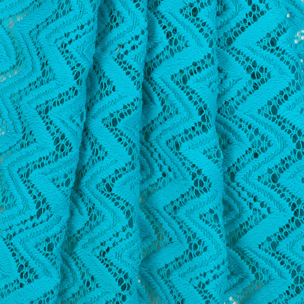 Nanette Lepore Blue Atoll Zig Zag Cotton-Poly Lace - Joann Fabrics
