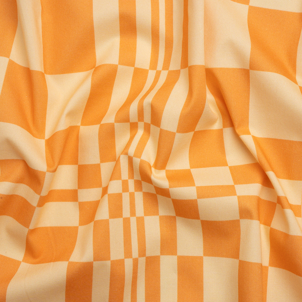 Mood Exclusive Creamsicle Cheeky Checkers Stretch Cotton Poplin - Joann Fabrics