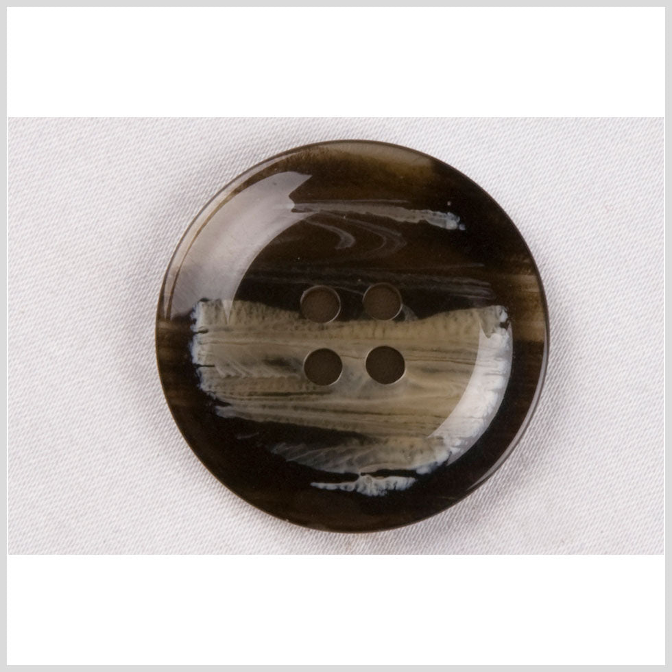 Plastic 4-Hole Button - 36L/23mm - Coffee Brown and Cream Striations - Joann Fabrics
