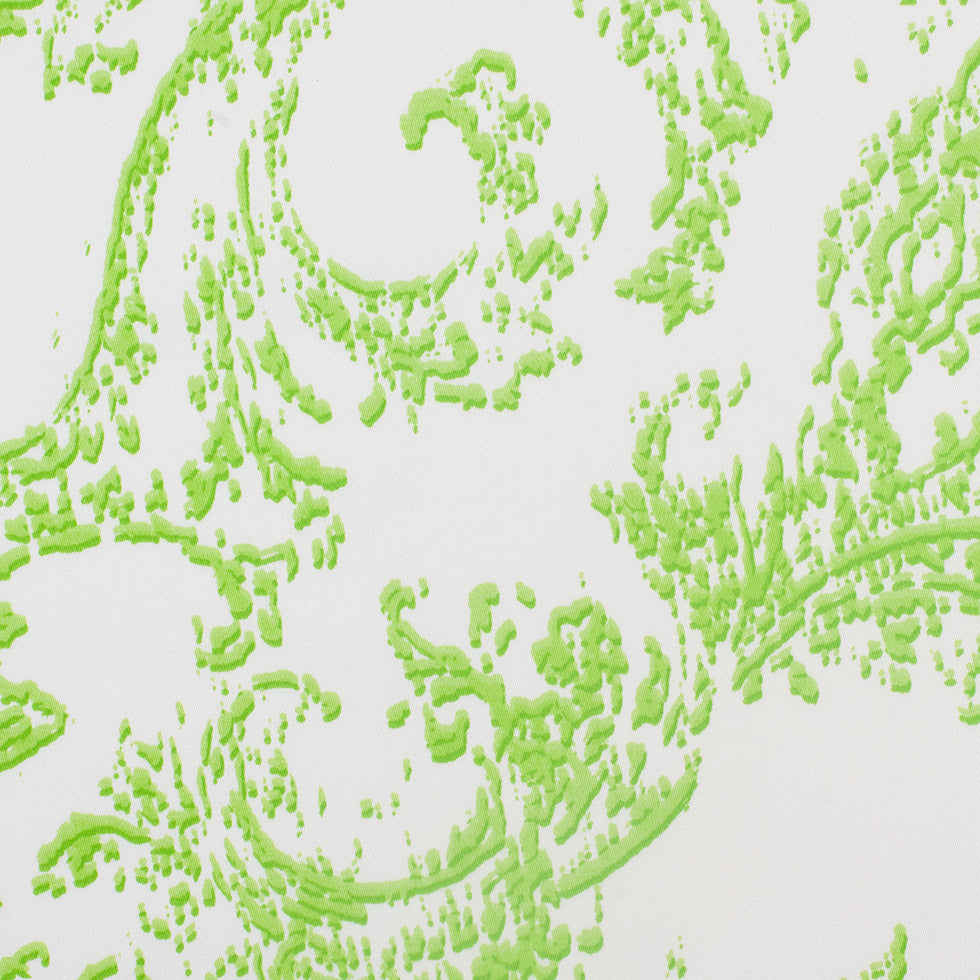 Lime Green and White Abstract Scroll Cotton Sateen Woven - Joann Fabrics