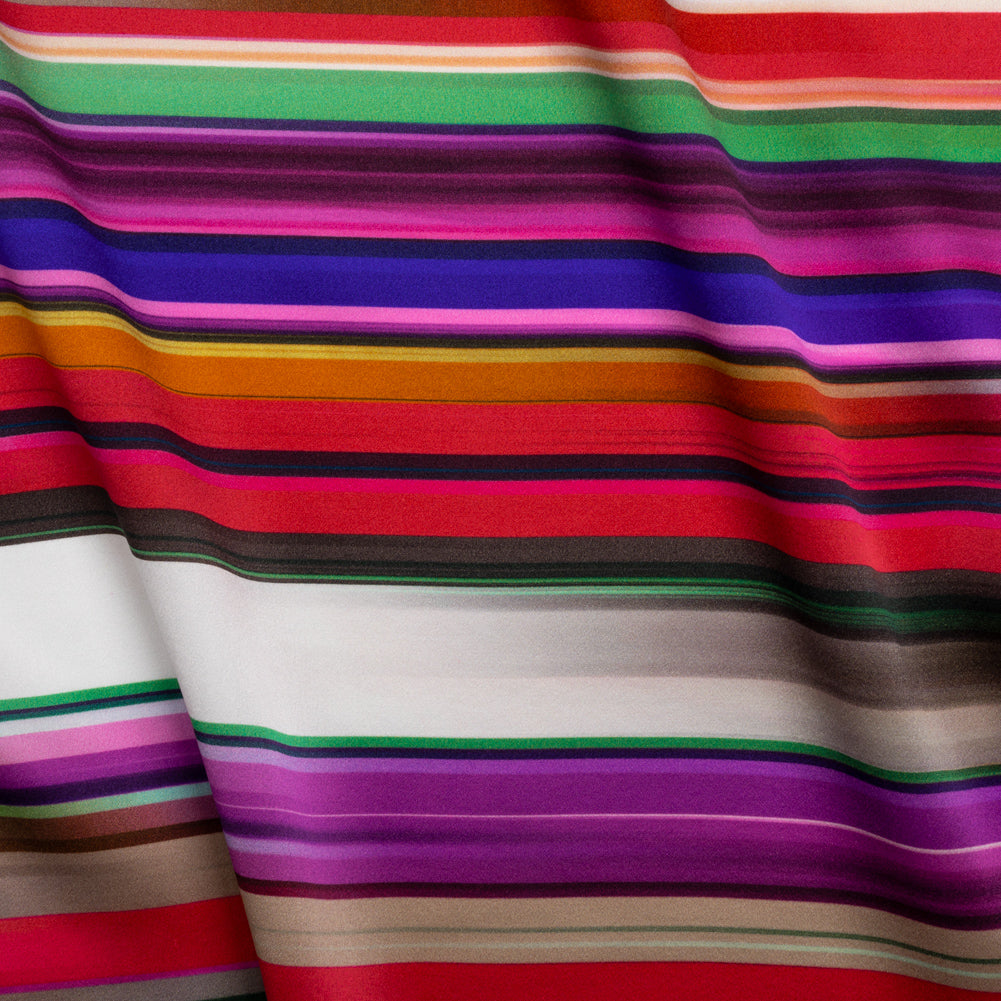 Silk Charmeuse Print - Purple, Brown and White Ombre Painted Stripes - Joann Fabrics