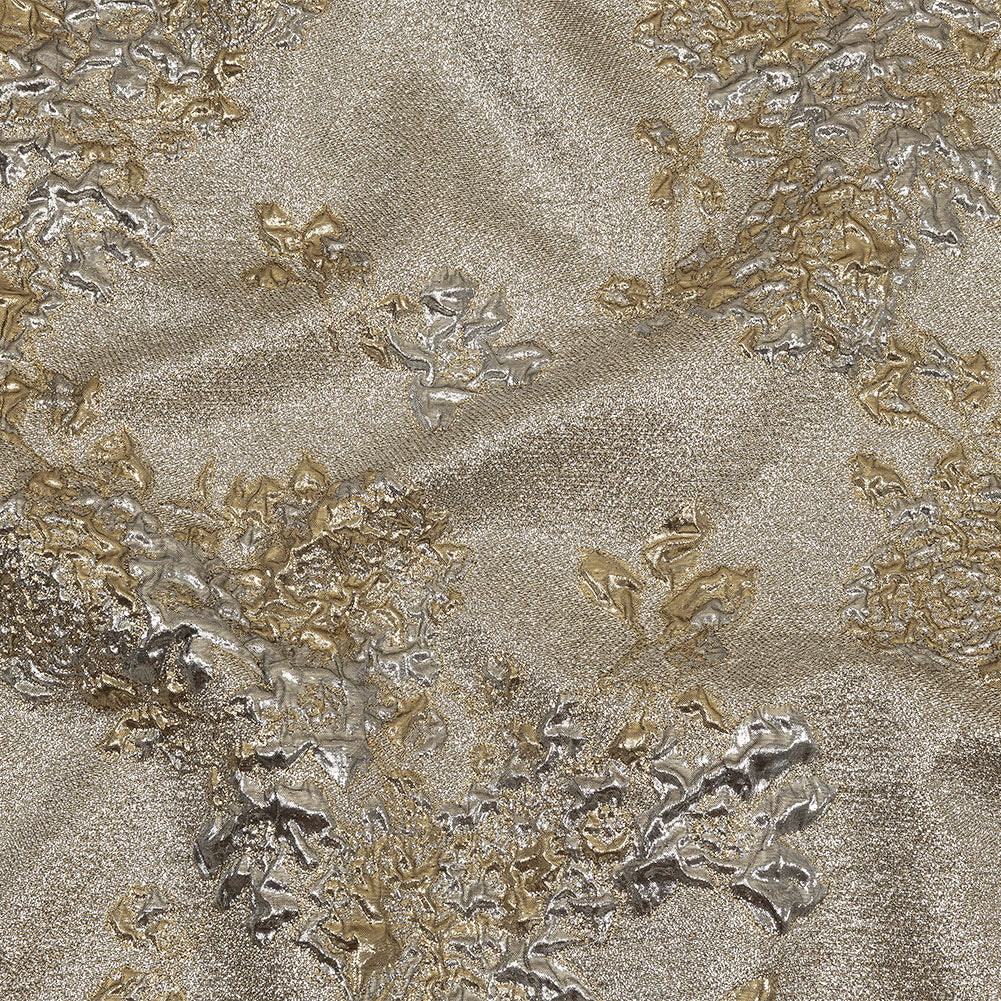 Metallic Silver and Gold Floral Luxury Brocade - Joann Fabrics