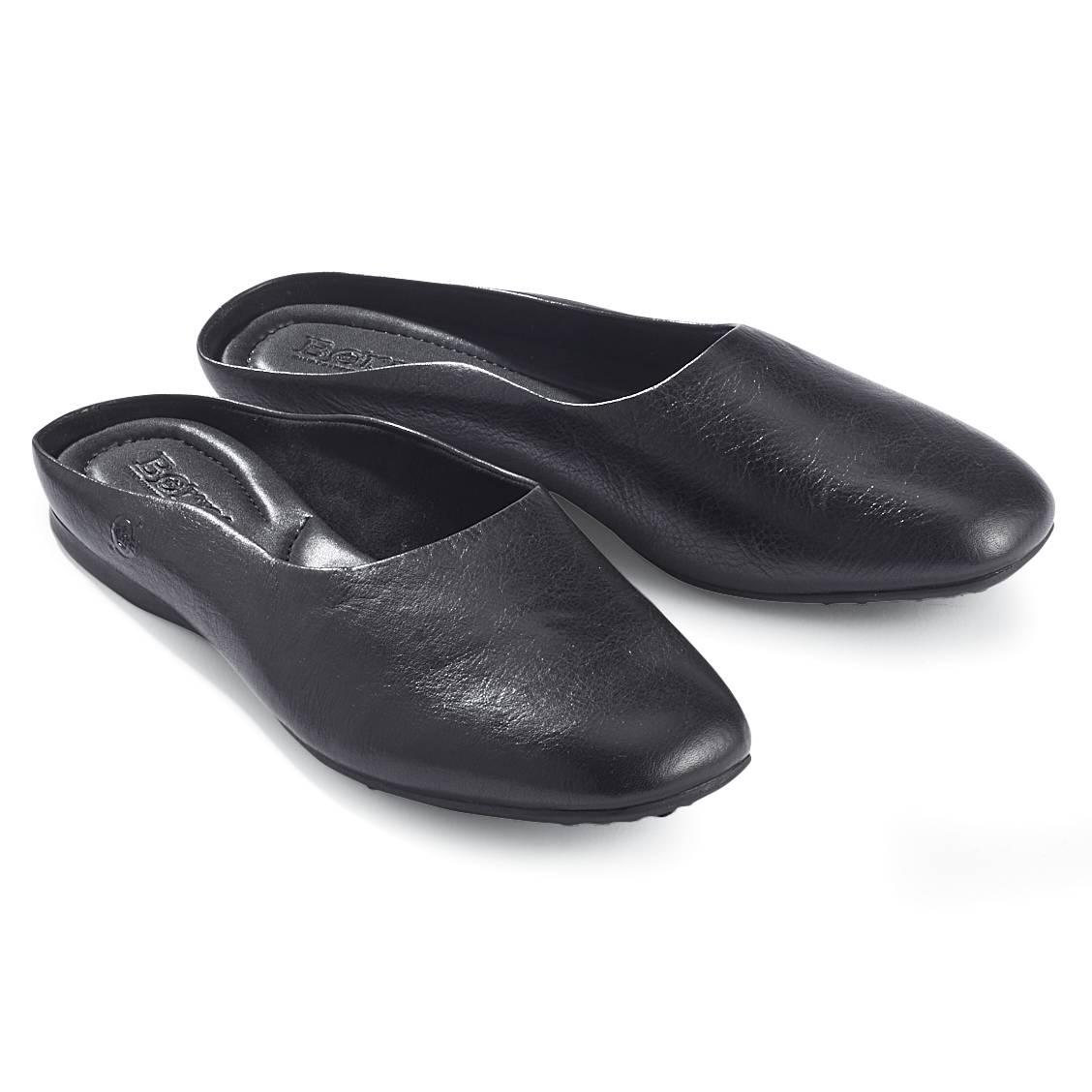 Born® Leather Slide Ballet Flats, Smooth Italian Leather, Squared Toe - Northstyle Catalog