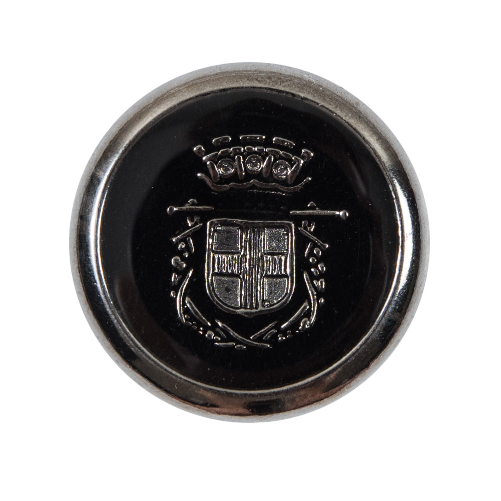 Italian Black and Silver Crest Metal Button - 44L/28mm - Joann Fabrics