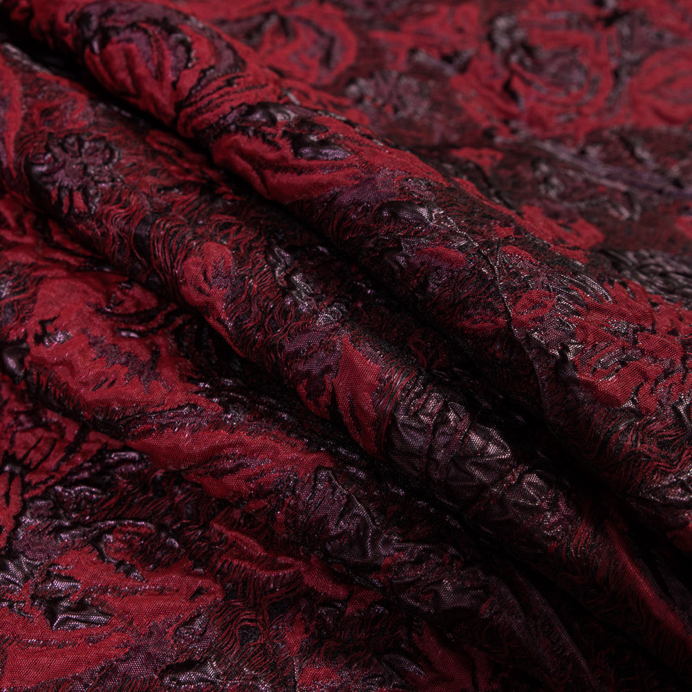 Red and Aubergine Luxury Abstract Metallic Brocade - Joann Fabrics