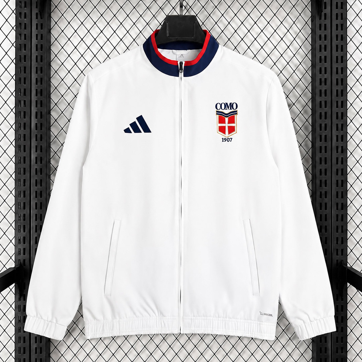 Como 26-27 White Windbreaker Jacket - UnitedFutballJersey