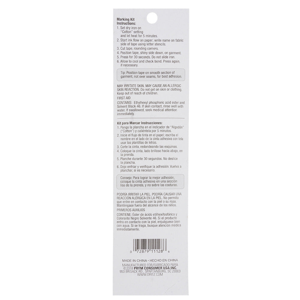 Dritz Iron-On Laundry Marking Kit - Joann Fabrics