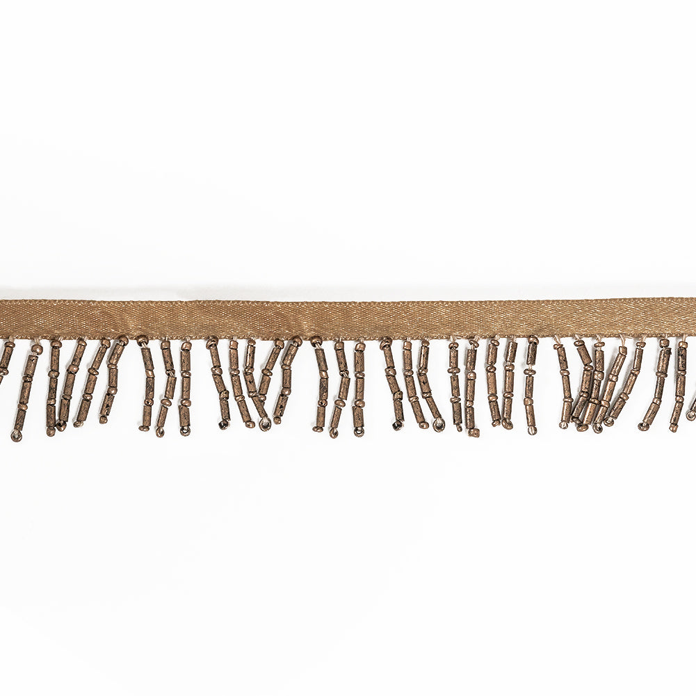 Honey Brown Beaded Fringe - 1.25