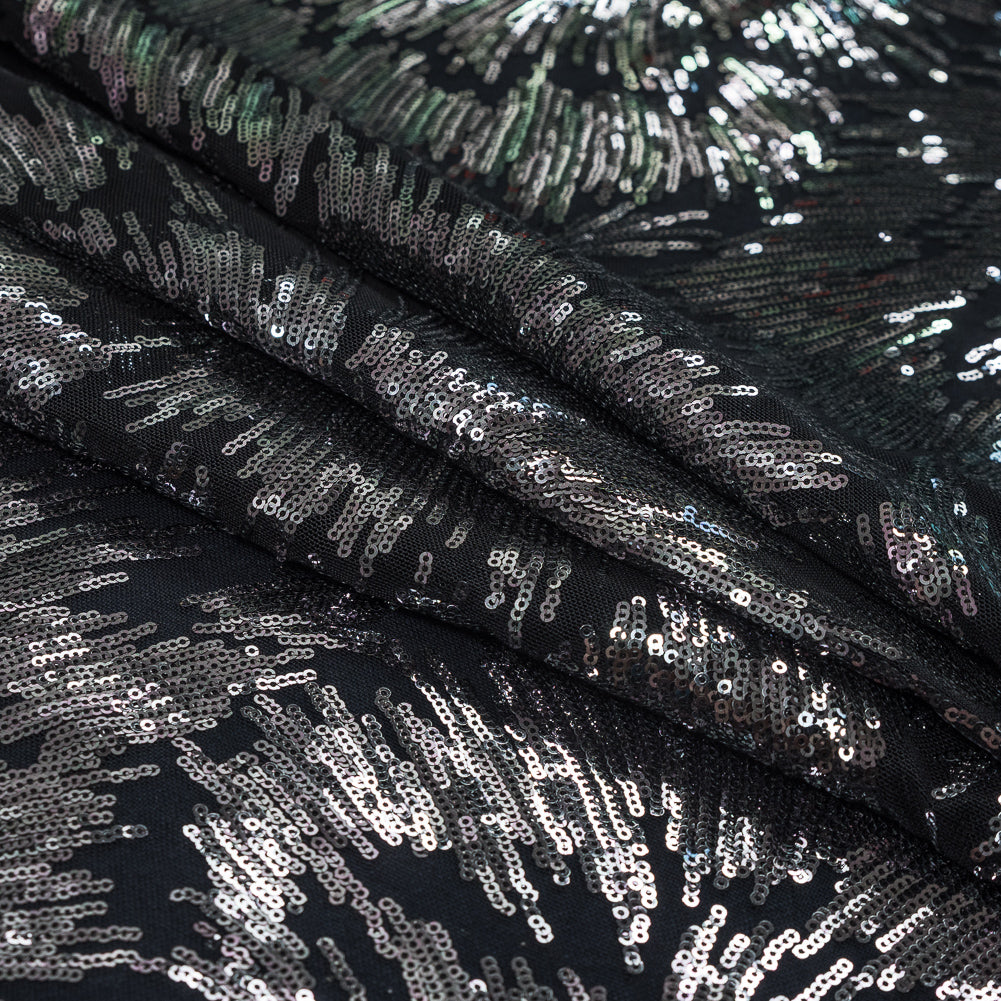 Mesh with Baby Sequins - Gray and Black Abstract - Joann Fabrics