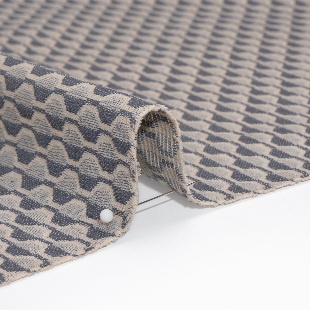 Honeycomb Stripes Recycled Polyester and Cotton Drapery Jacquard - Denim - British Imported - Joann Fabrics
