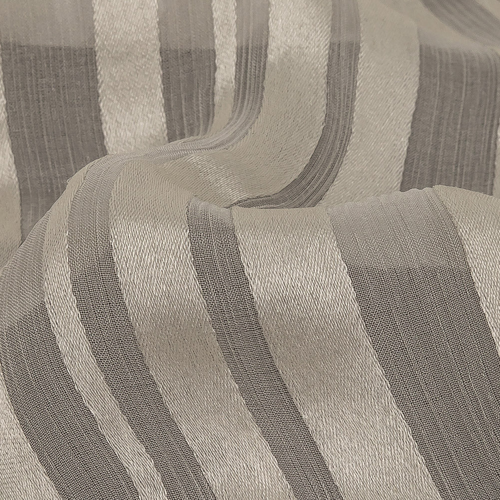 Famous Australian Designer Vanilla Ice Crinkled Silk Chiffon with Satin Stripes - Joann Fabrics