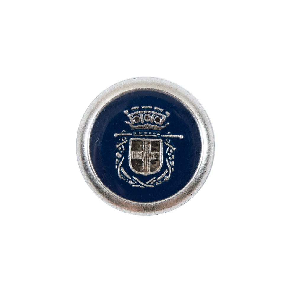 Italian Patriot Blue and Silver Crest Metal Button - 32L/20mm - Joann Fabrics
