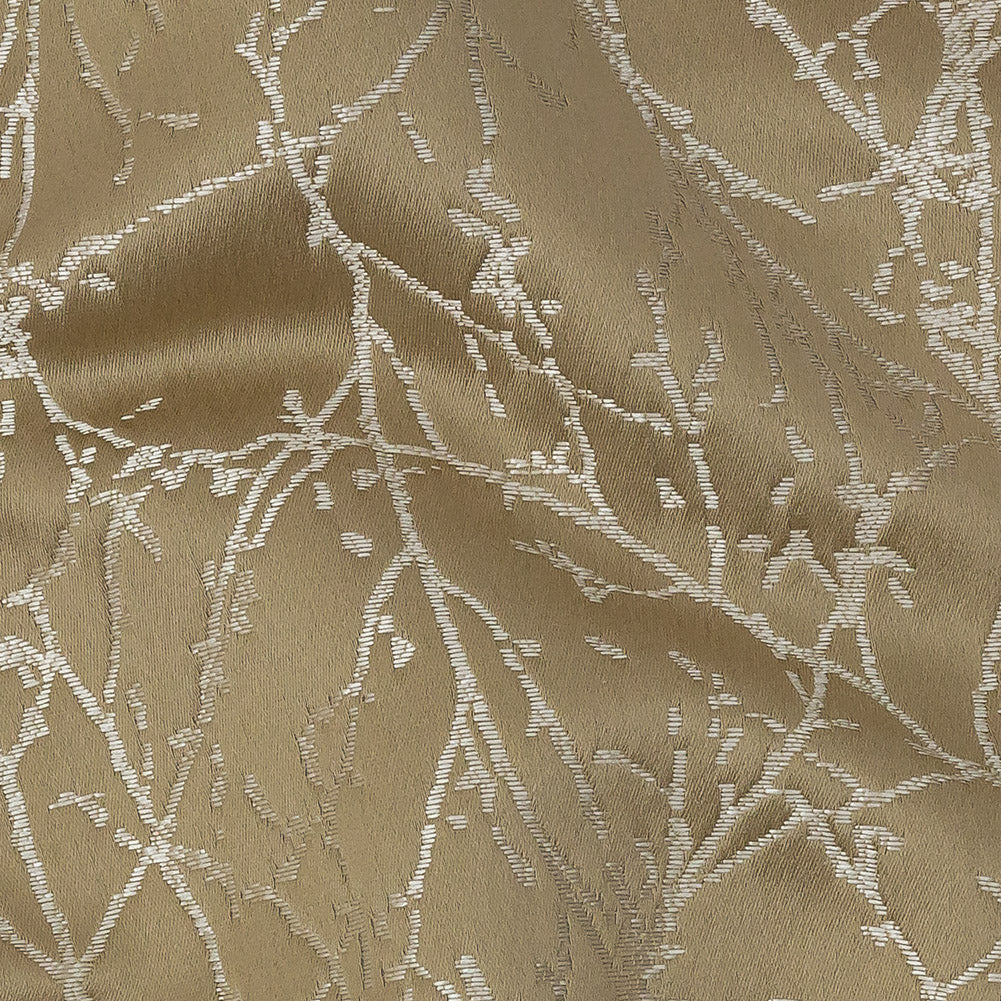 Polyester Jacquard - Gold Wintry Branches - British Imported - Joann Fabrics