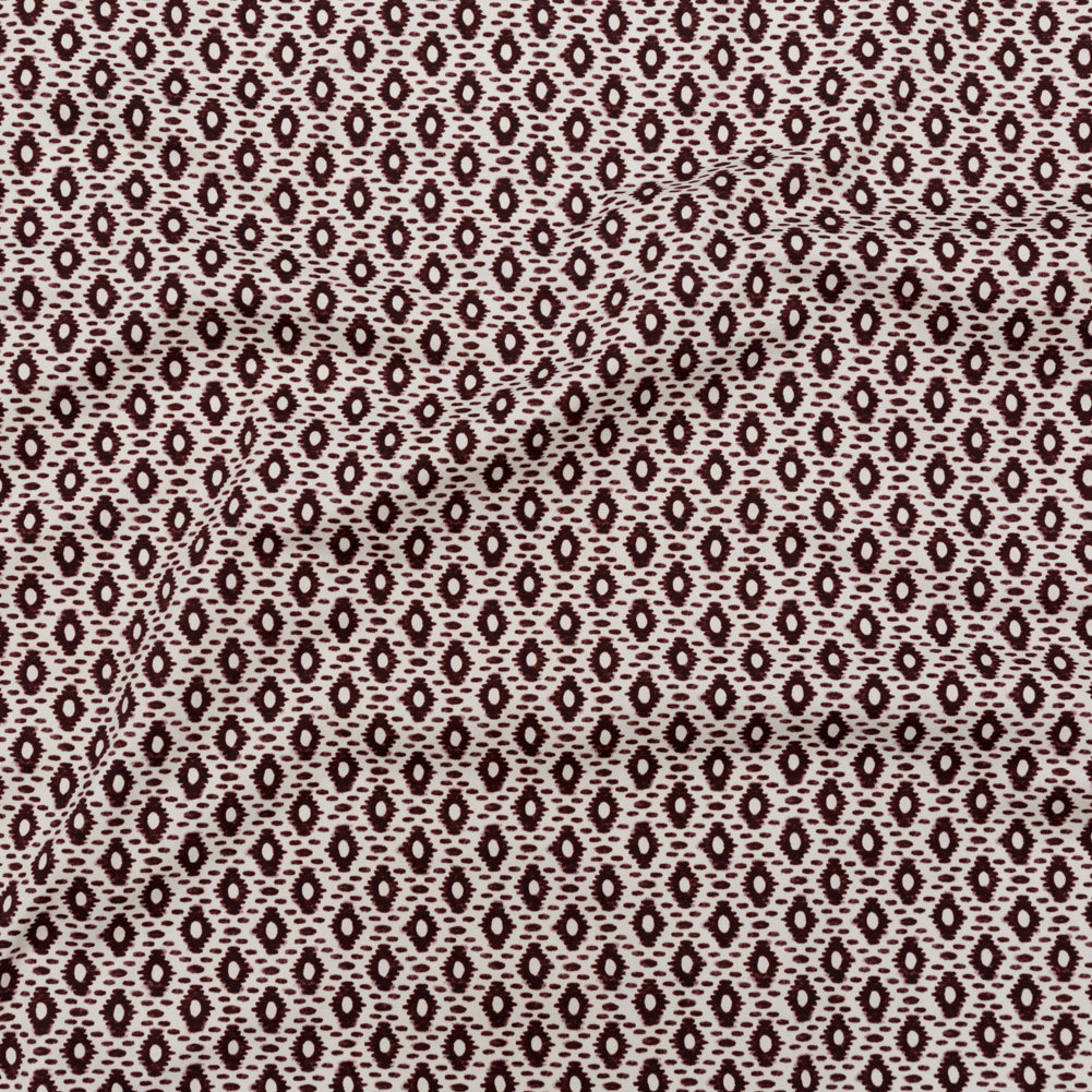 Whisper White and Decadent Chocolate Geometric Printed Stretch Cotton Twill - Joann Fabrics