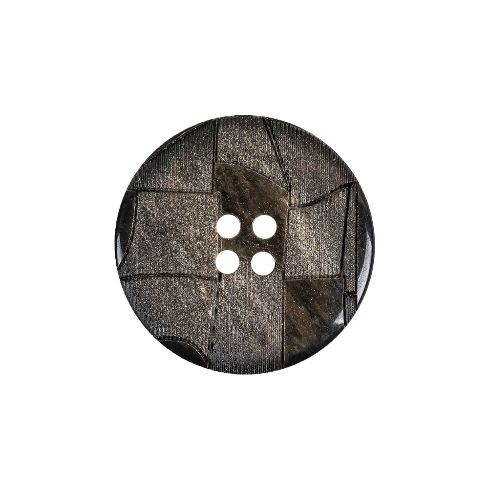 Black and Brown Mosaic Etched Low Convex 4-Hole Plastic Button - 36L/23mm - Joann Fabrics