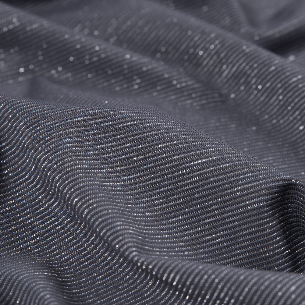 Gray and Metallic Silver Striped Stretch Nylon Jersey - Joann Fabrics