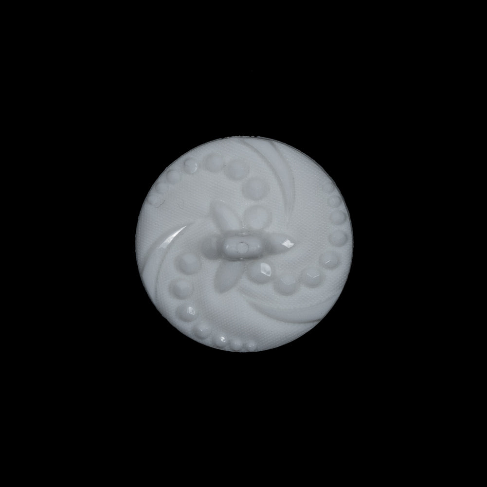 White Floral Plastic Shank-Back Button - 30L/19mm - Joann Fabrics