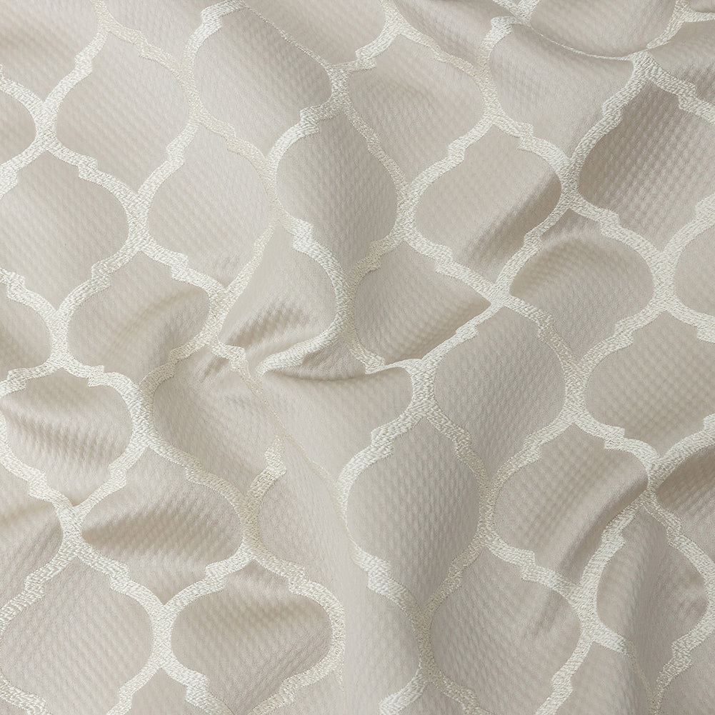 Satin-Faced Jacquard - Oyster Moroccan Quatrefoil - British Imported - Joann Fabrics